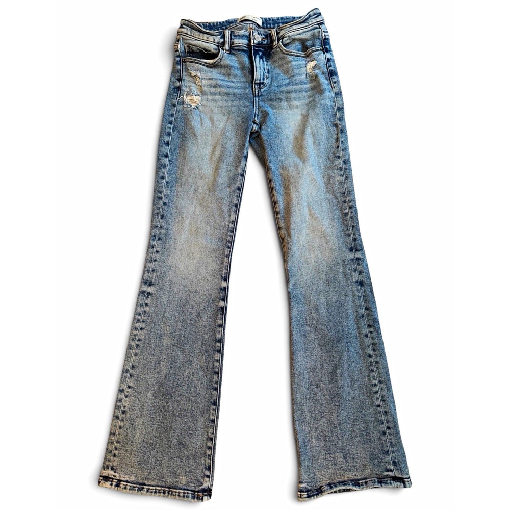 BKE Payton Jeans Womens 25x32 Universal Fit Mid Rise Bootcut Distressed Stretch